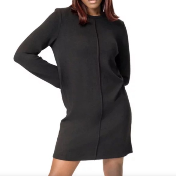 NWT Area Stars Barr black stretch knit mini dress L - Picture 1 of 14